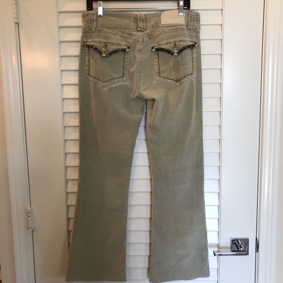 Vintage Boho Corduroy Jeans with Leather Trim - Picture 5 of 8